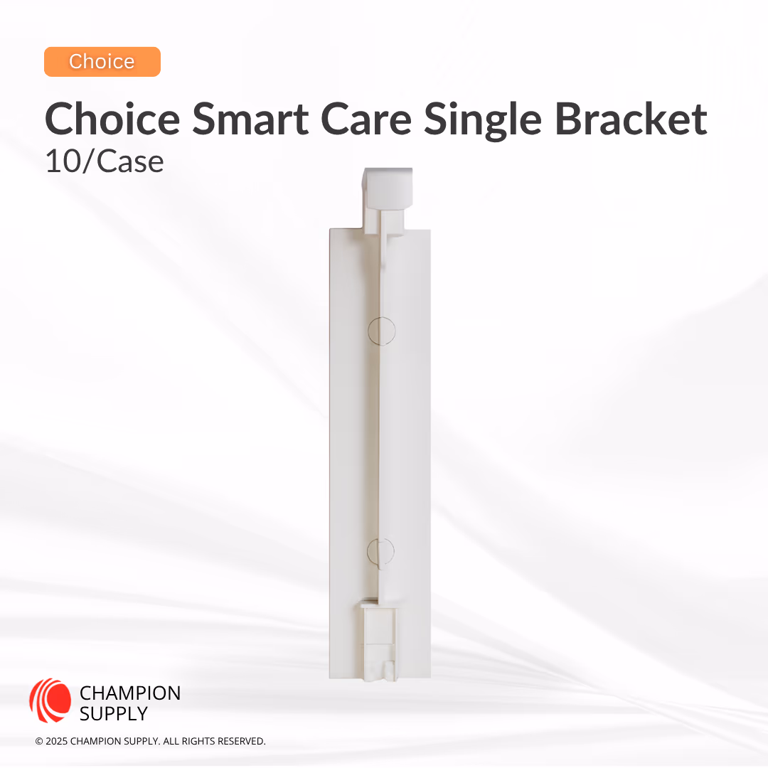 Smart Care System Single Bracket Self-Adhesive and Screw, White, Case of 10